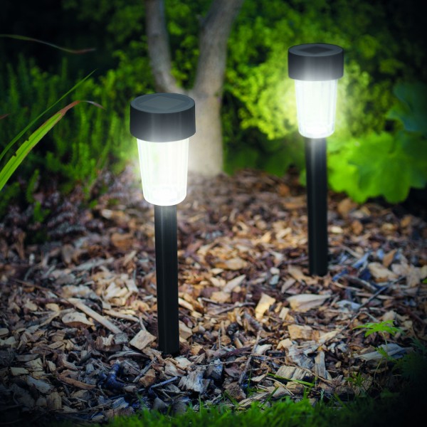 Garden of Eden - Lampă solară LED pentru exterior - 300 x 45 mm, Material plastic - negru