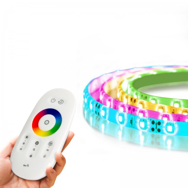 Banda LED RGB - "MagicControl" - 5 m - peste 100 de programe, telecomandă tactilă - IP65
