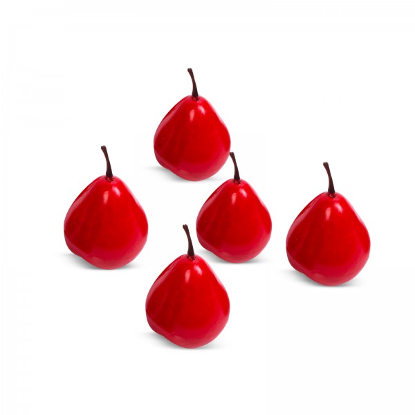 Decor de Craciun - fructe rosii - 6 cm - 5 buc/pachet