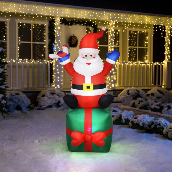 Moș Crăciun gonflabil - 180 cm - IP44 - 6 LED-uri albe - 100 - 240 V