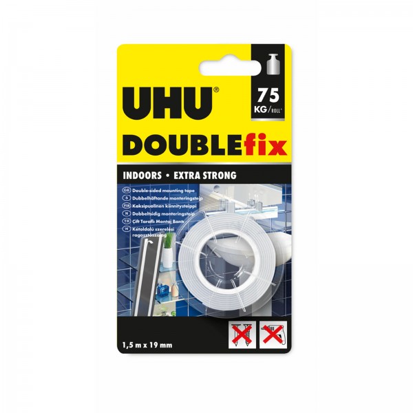 UHU Double Fix - bandă adezivă față-verso - 19 mm x 1,5 m